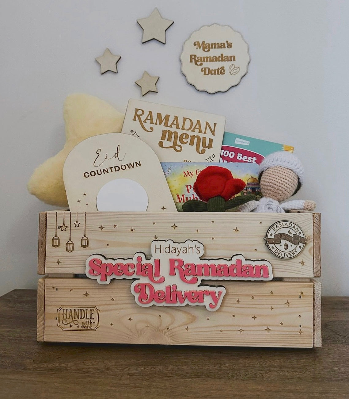 Personalised Sparkles and Stars Special Eid Delivery Crate Box