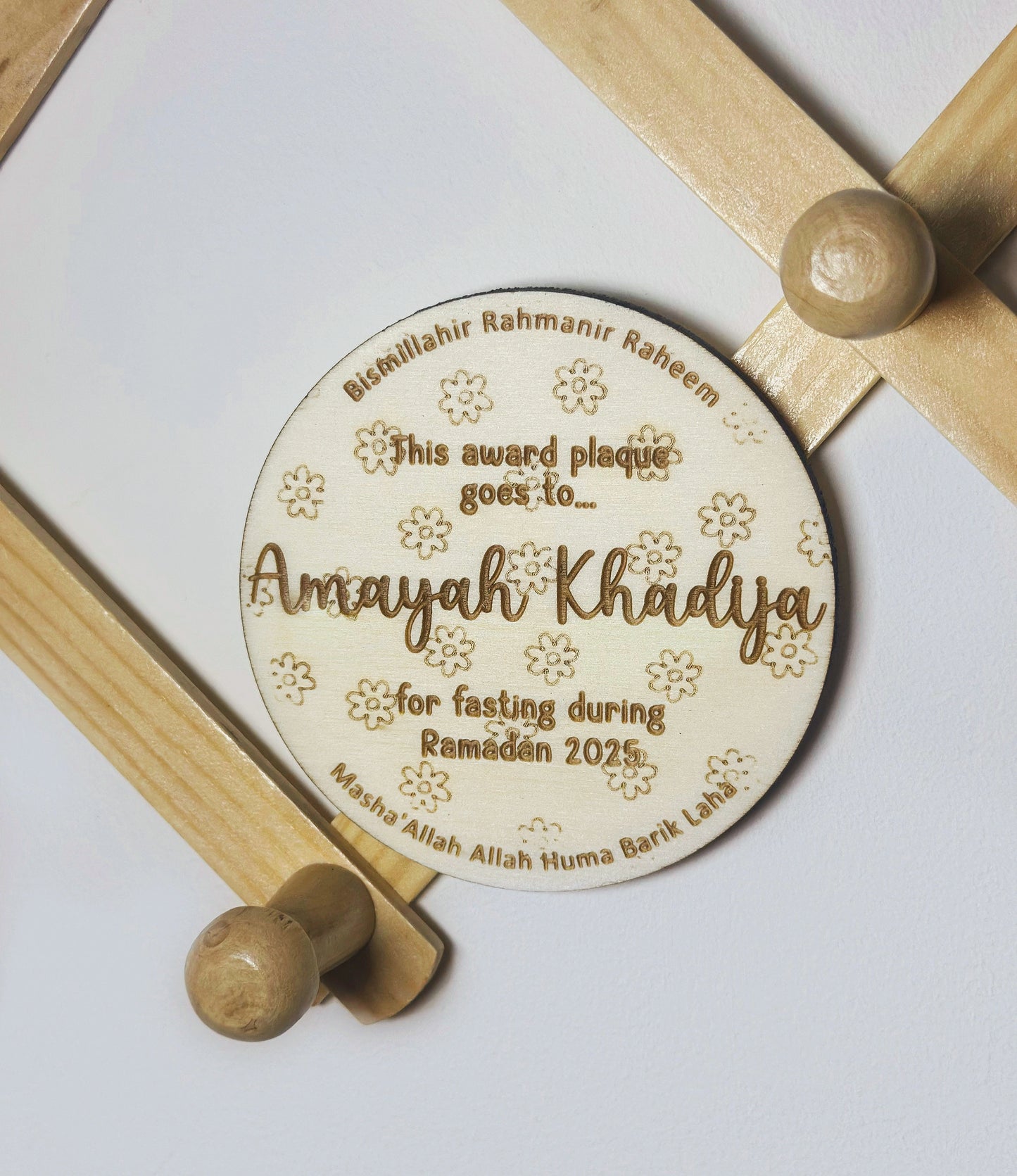 Personalised Daisy Fasting Rewards Plaque