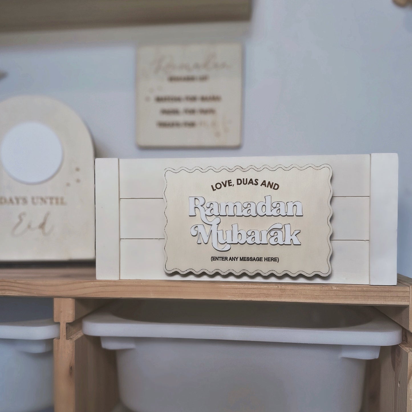 Personalised Wavy Love, Duas, Ramadan Mubarak Gifting Crate/Box (Triple Layered and Lightweight)