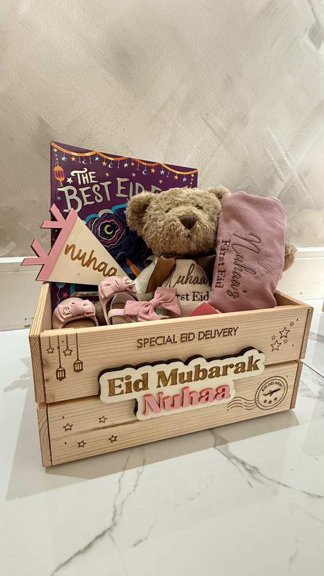 Personalised Special Eid Delivery Crate (without Eid Mubarak in Acrylic)