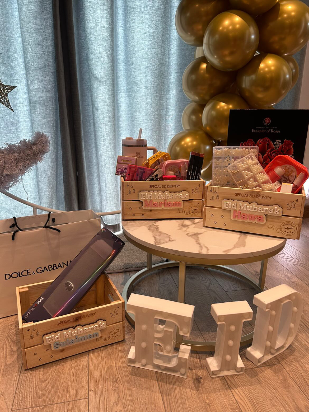 Personalised Special Eid Delivery Crate Triple Layered and Engraved