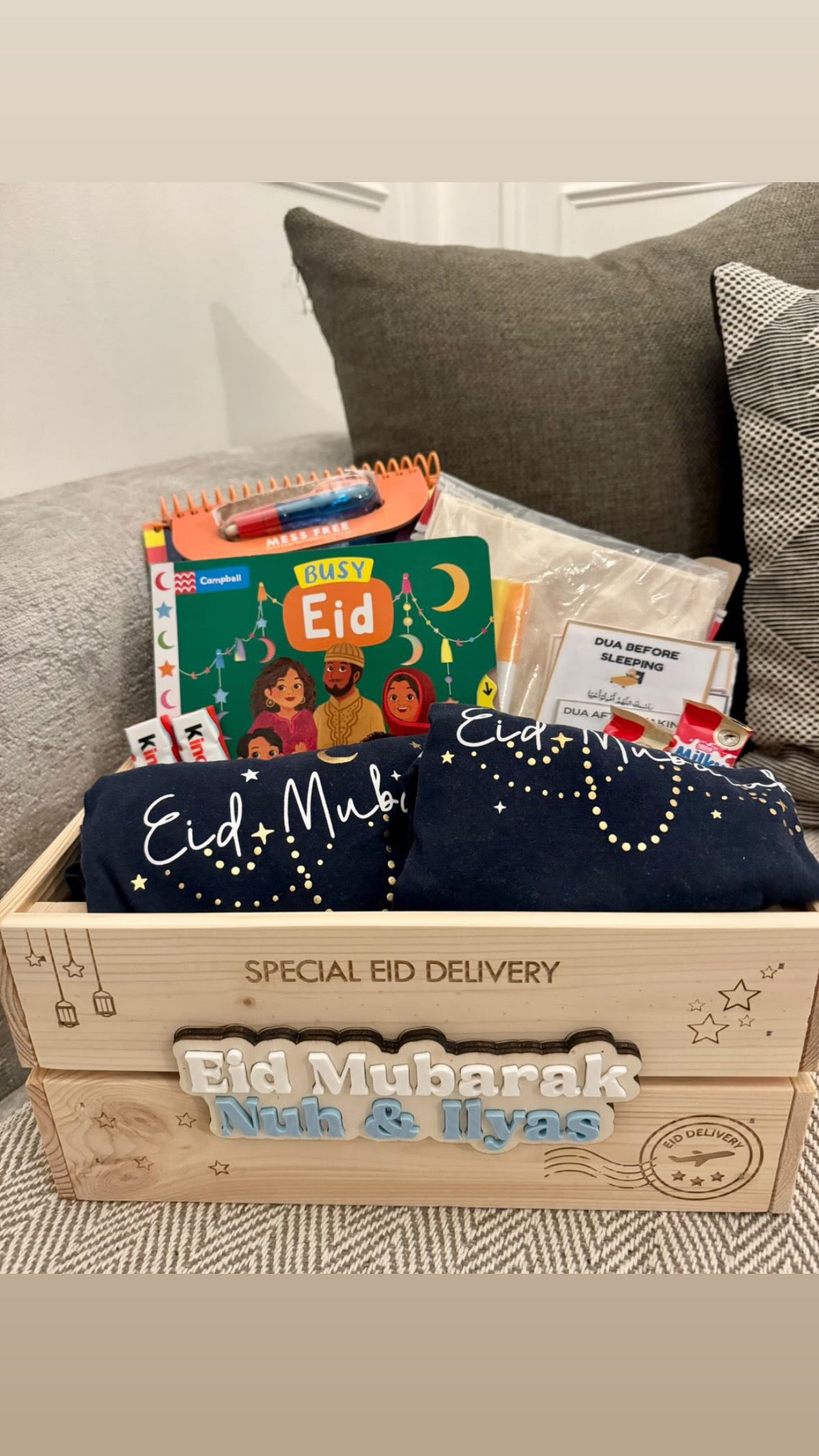 Personalised Special Eid Delivery Crate Triple Layered and Engraved