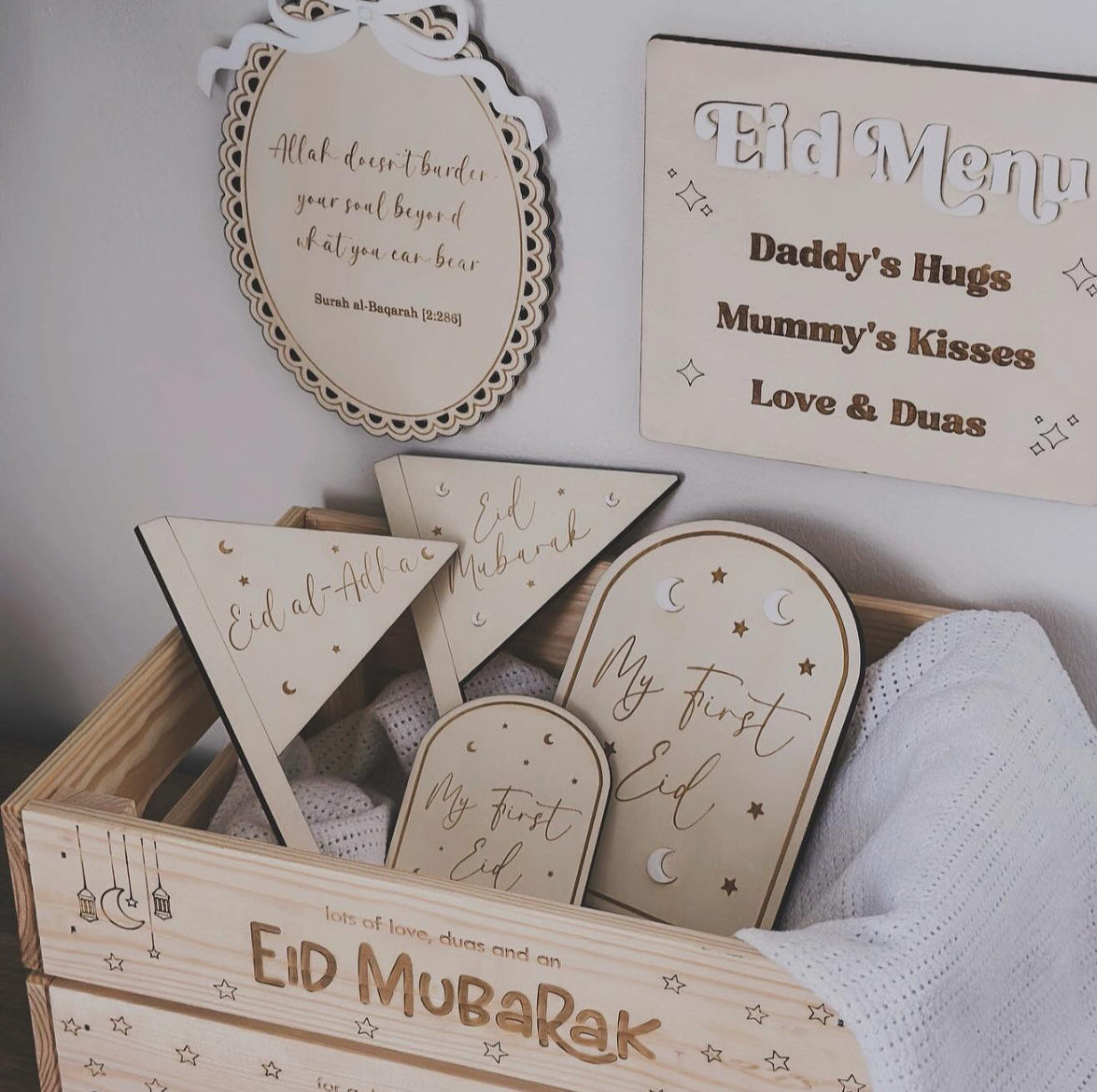 Eid Decorations Ramadan Wooden Crates