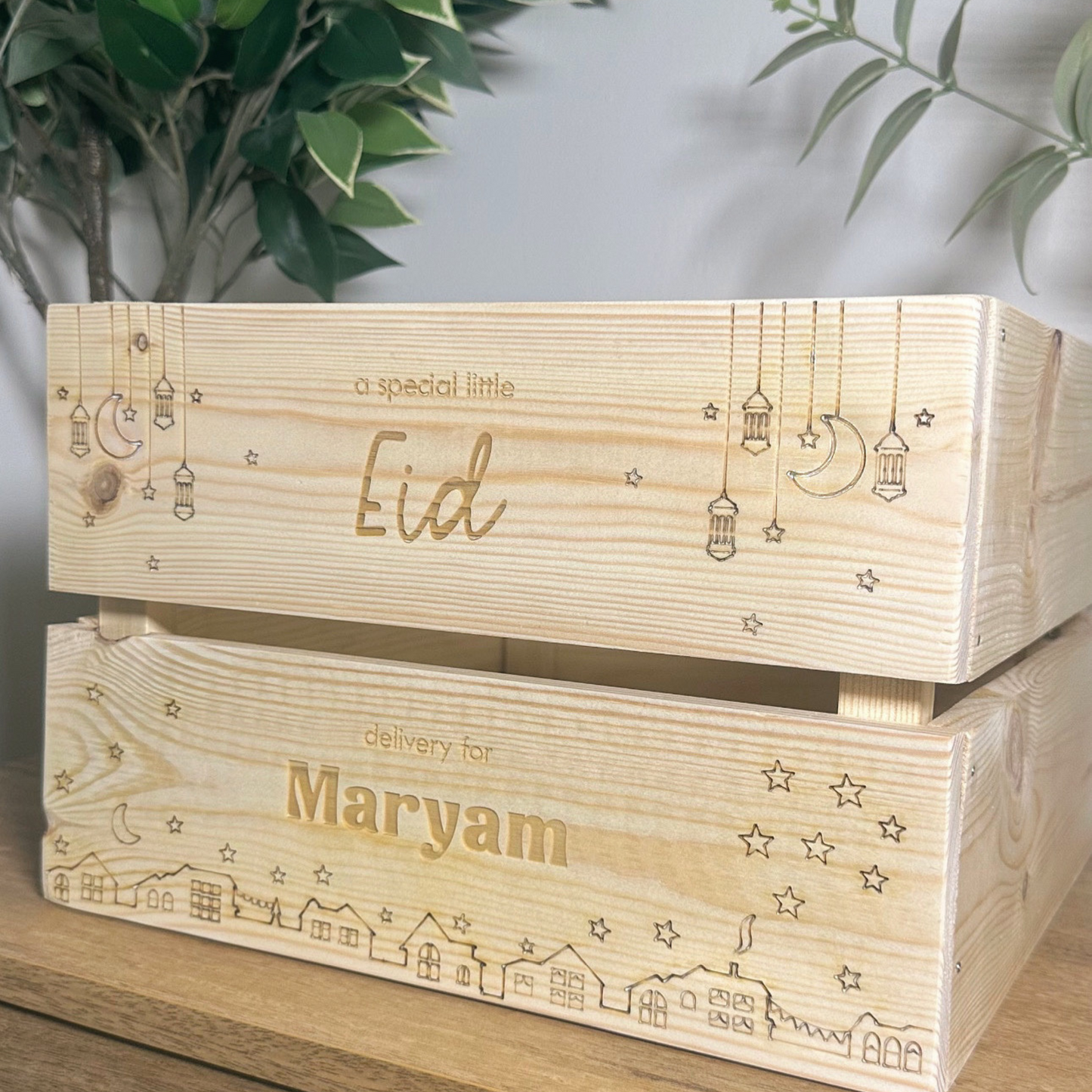 Eid Ramadan Special Delivery Wooden Crate unique personalised