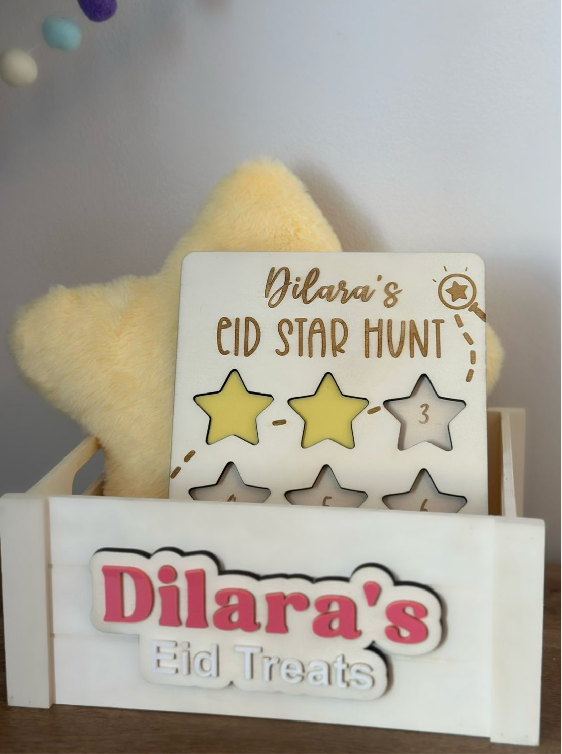 Personalised Wooden Eid Star Hunt Game