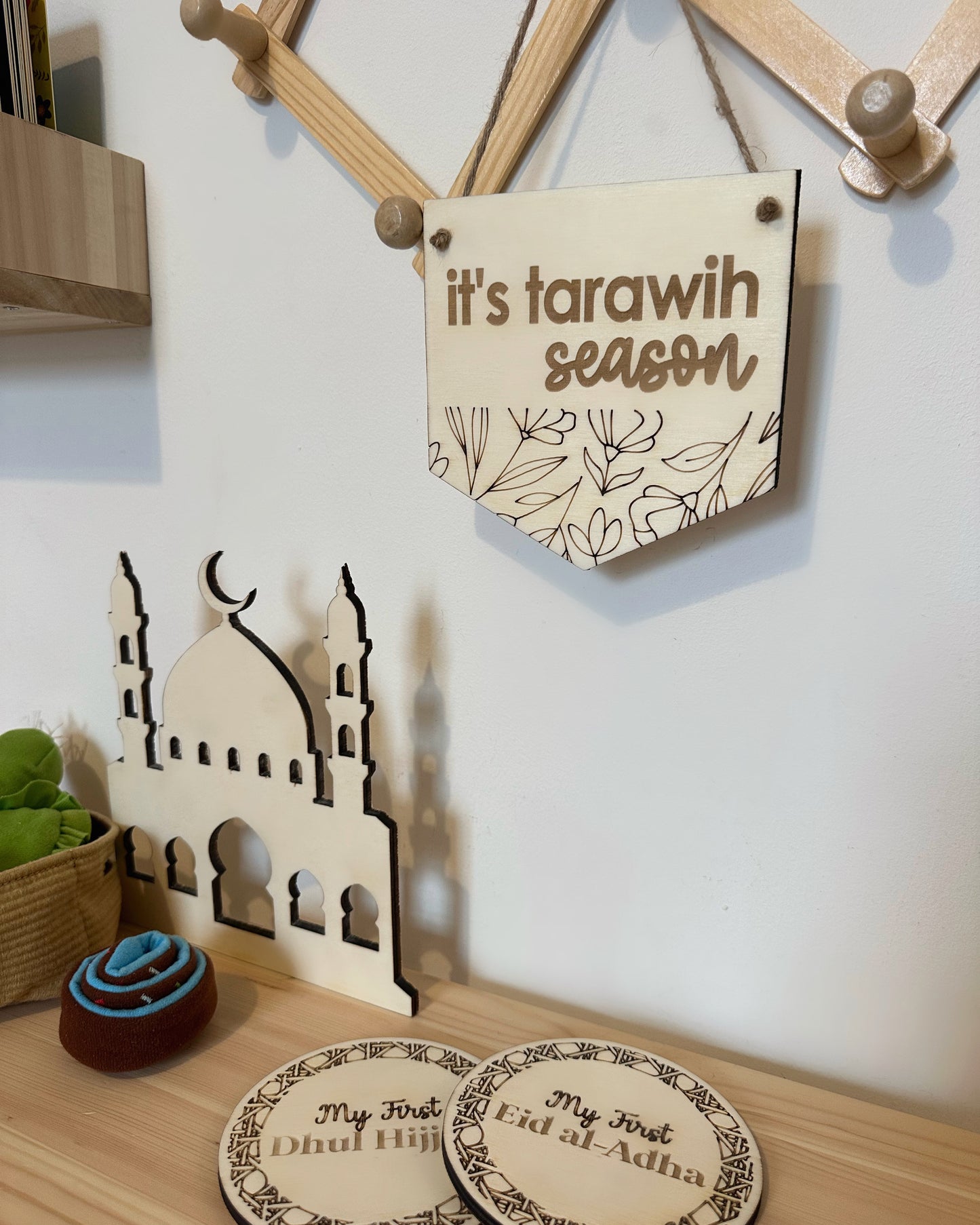 Rattan Style Islamic Baby Milestone Discs
