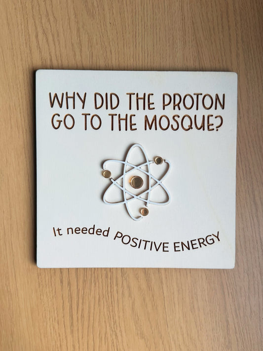 Islamic Science Proton Joke Wooden Plaque Wall Art