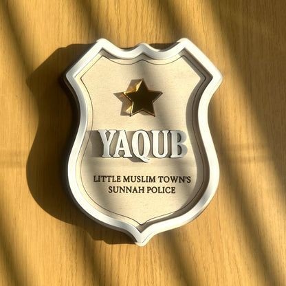 Personalised Little Muslim Town Police ID Badge | Wall Decor or Role Play