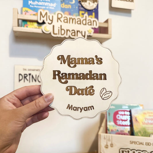 Personalised Mama's Ramadan Date Wooden Plaque