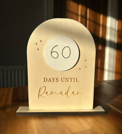 ‘Days Until Ramadan’ Dry-Wipe Wooden Countdown Board