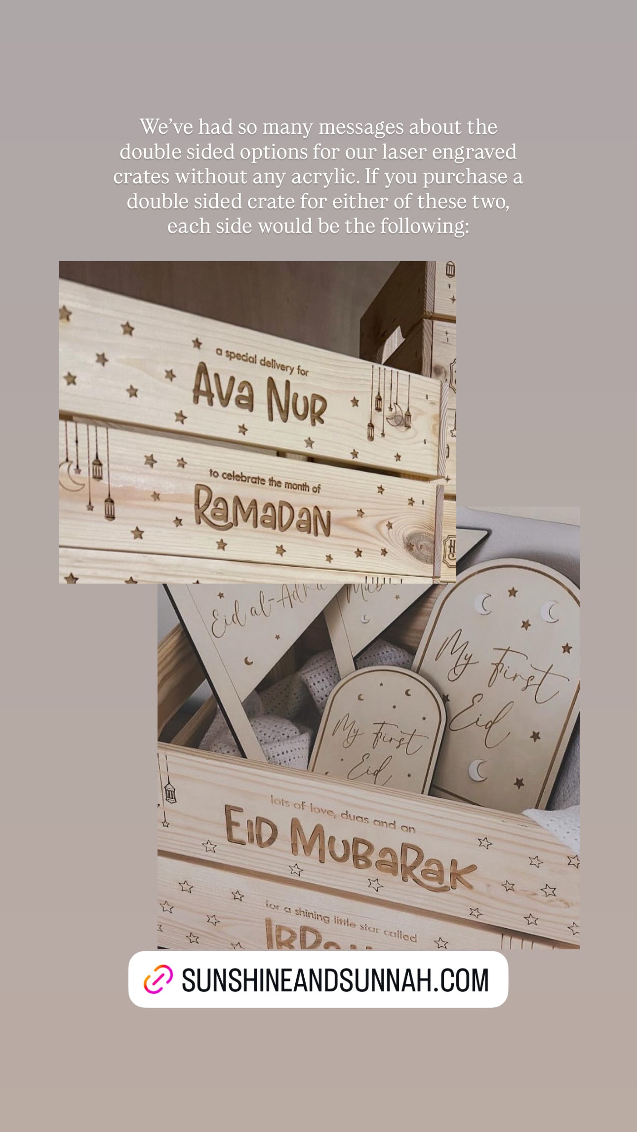 Personalised Special Delivery to Celebrate Ramadan Wooden Crate Box