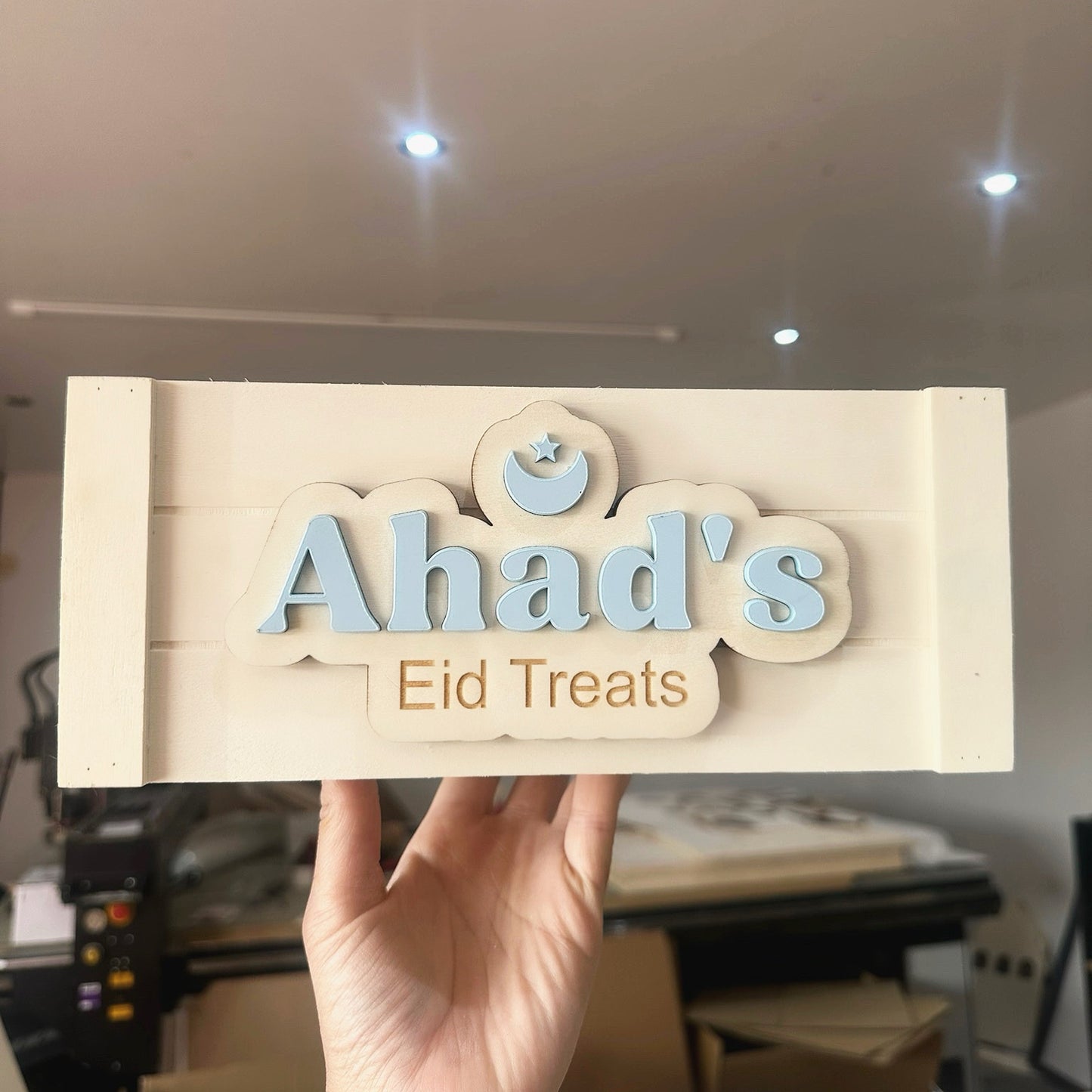 Personalised Moon and Star Eid Treats Crate Box