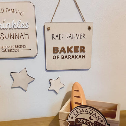 Personalised Baker of Barakah Cafe Themed Hanging Pennant