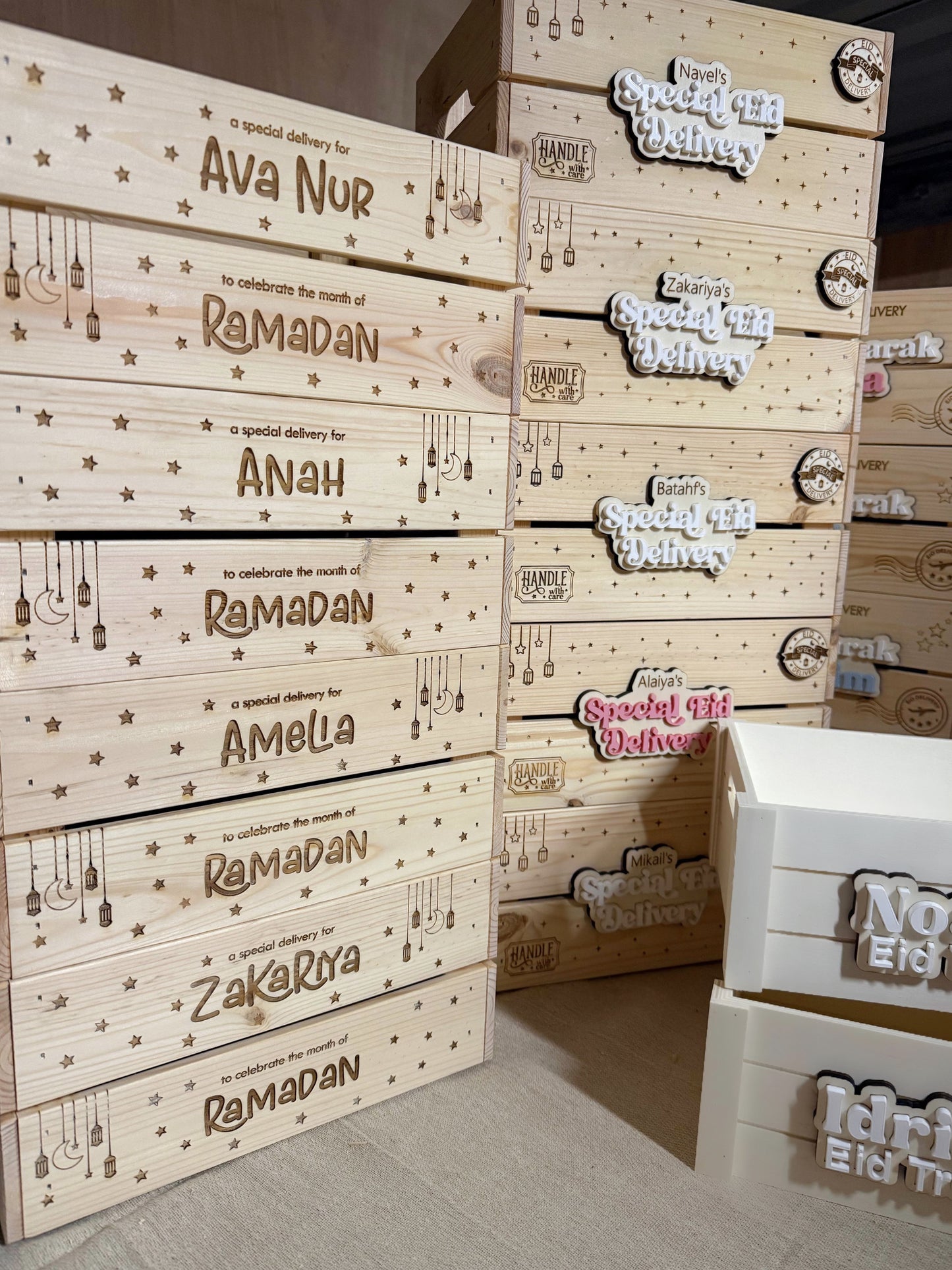 Personalised Sparkles and Stars Special EID Delivery Crate Box