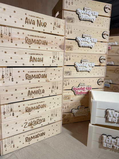Personalised Sparkles and Stars Special EID Delivery Crate Box