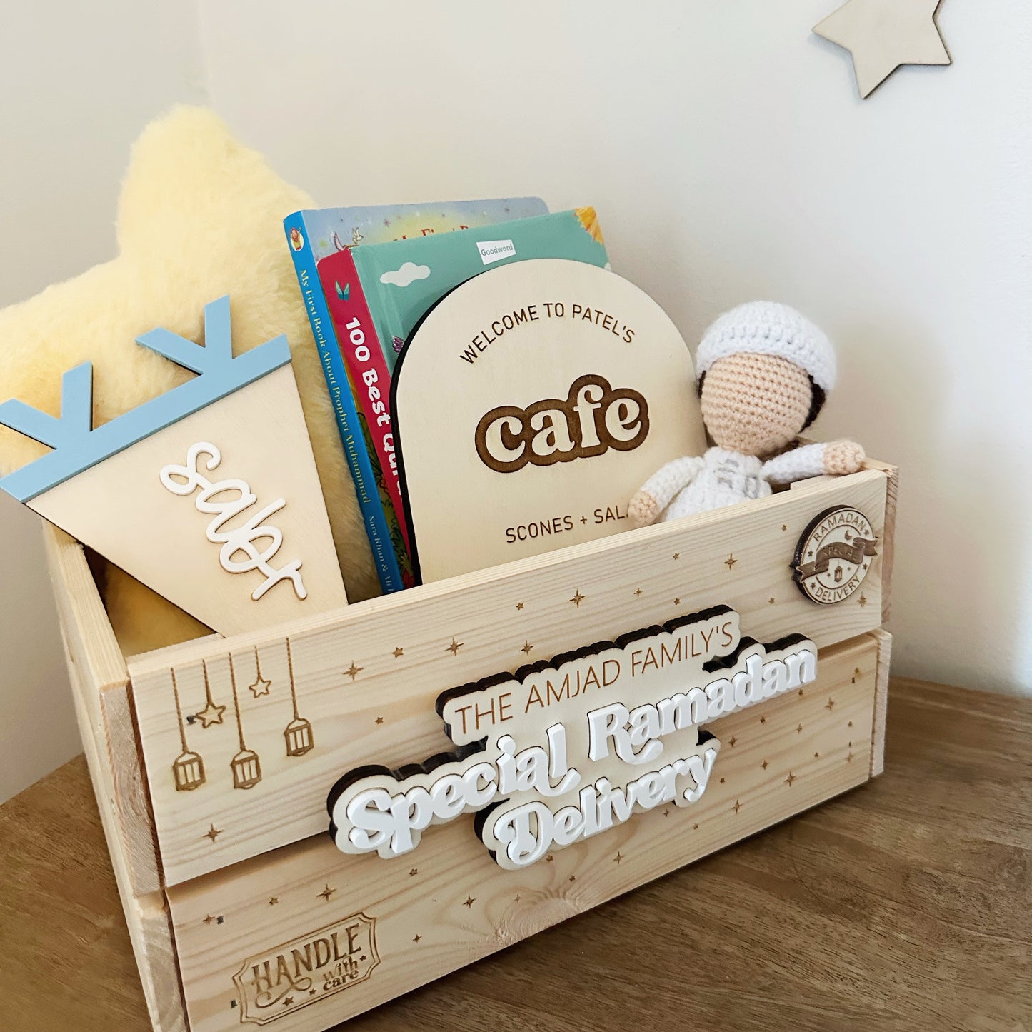 Personalised Sparkles and Stars Special Eid Delivery Crate Box