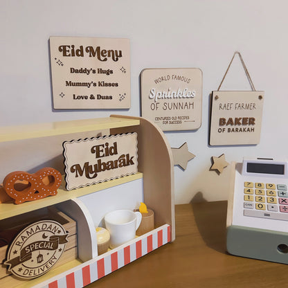 Eid Menu Role Play Plaque: Hugs, Kisses, Love and Duas (No Acrylic)