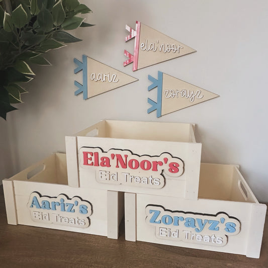 Eid Treats Ramadan Decorations Wooden Crates