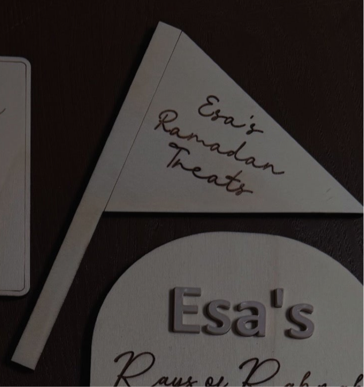 Personalised Wooden Ramadan Treats Flag