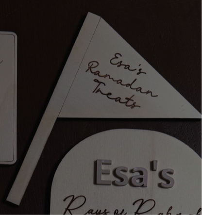 Personalised Wooden Ramadan Treats Flag