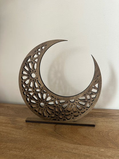 Luxe Wooden Geometric Moon