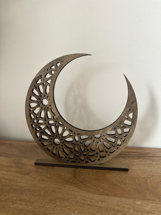 Luxe Wooden Geometric Moon