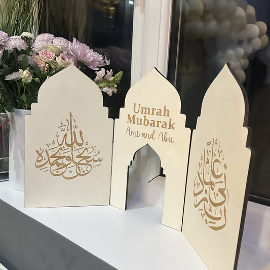 Mini Masjid Playhouse Plaque Stand Islamic Wooden Decor