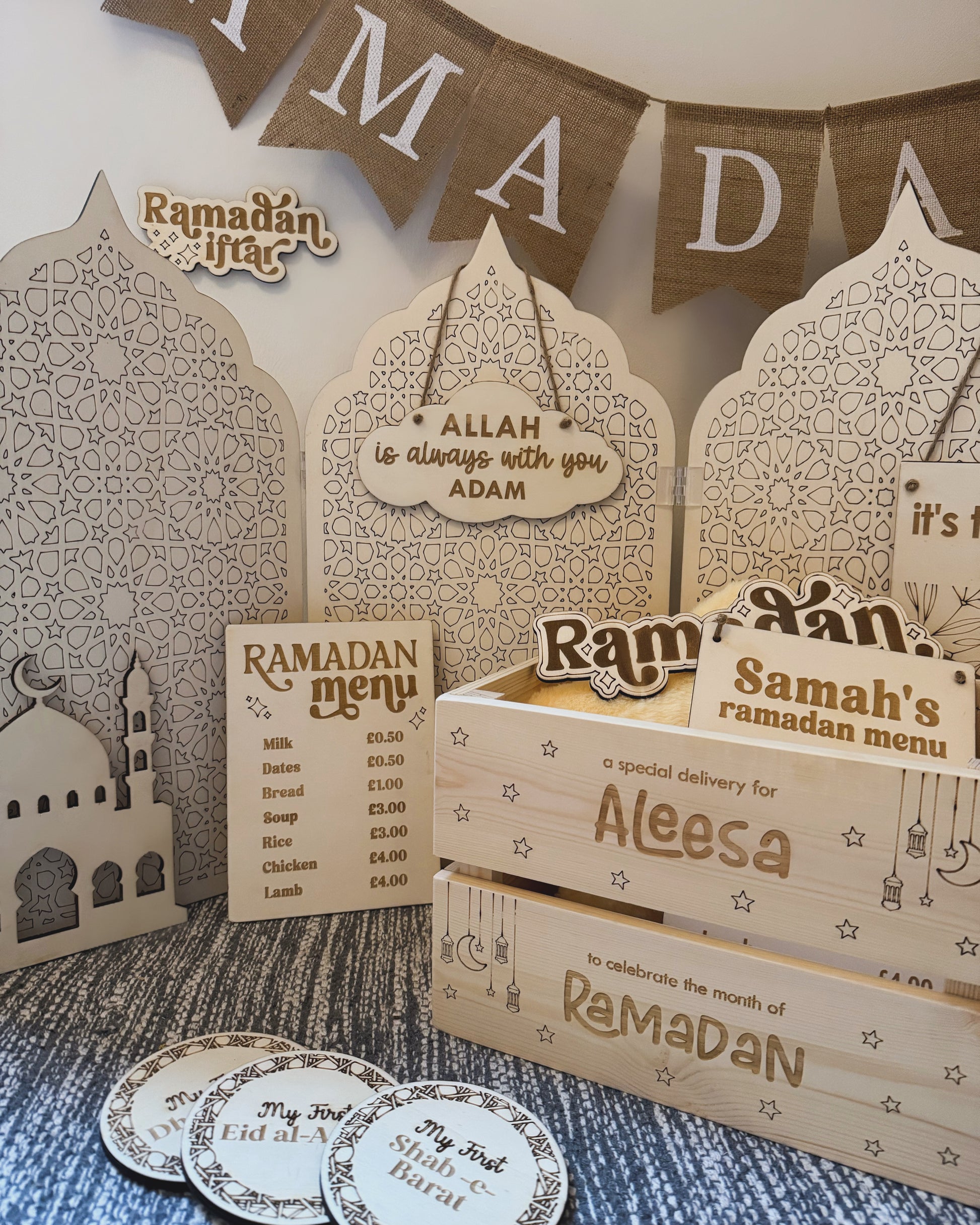 Ramadan wooden decor