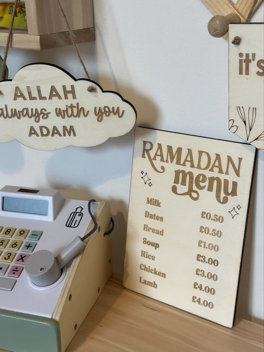Ramadan Menu Plaque Cafe Role Play