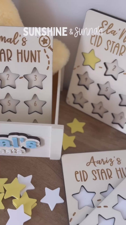 Personalised Wooden Eid Star Hunt Game