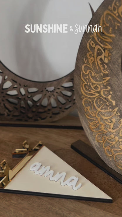 Luxe Wooden Geometric Moon