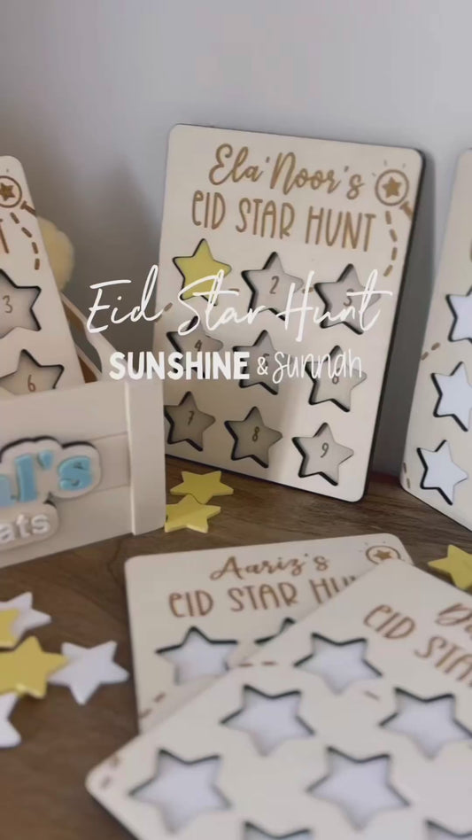 Personalised Wooden Eid Star Hunt Game