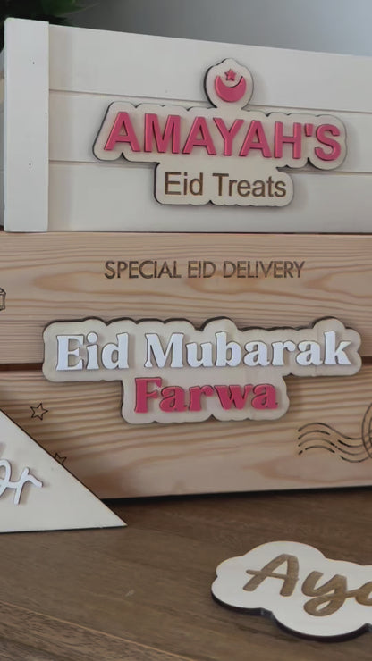 Plaque Only - Special Delivery for Eid Triple Layered or Eid Treats Personalised Crates